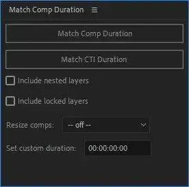 【AE必备插件】Match Comp Duration 更加方便快捷的增加合成时长，针对合成嵌套合成等复杂工程更为有效