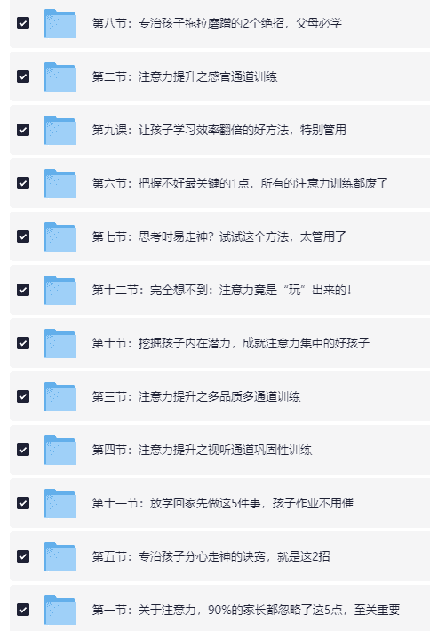 儿童超强专注力训练营，培养好专注力，未将来打下最好的基础【3.5G】