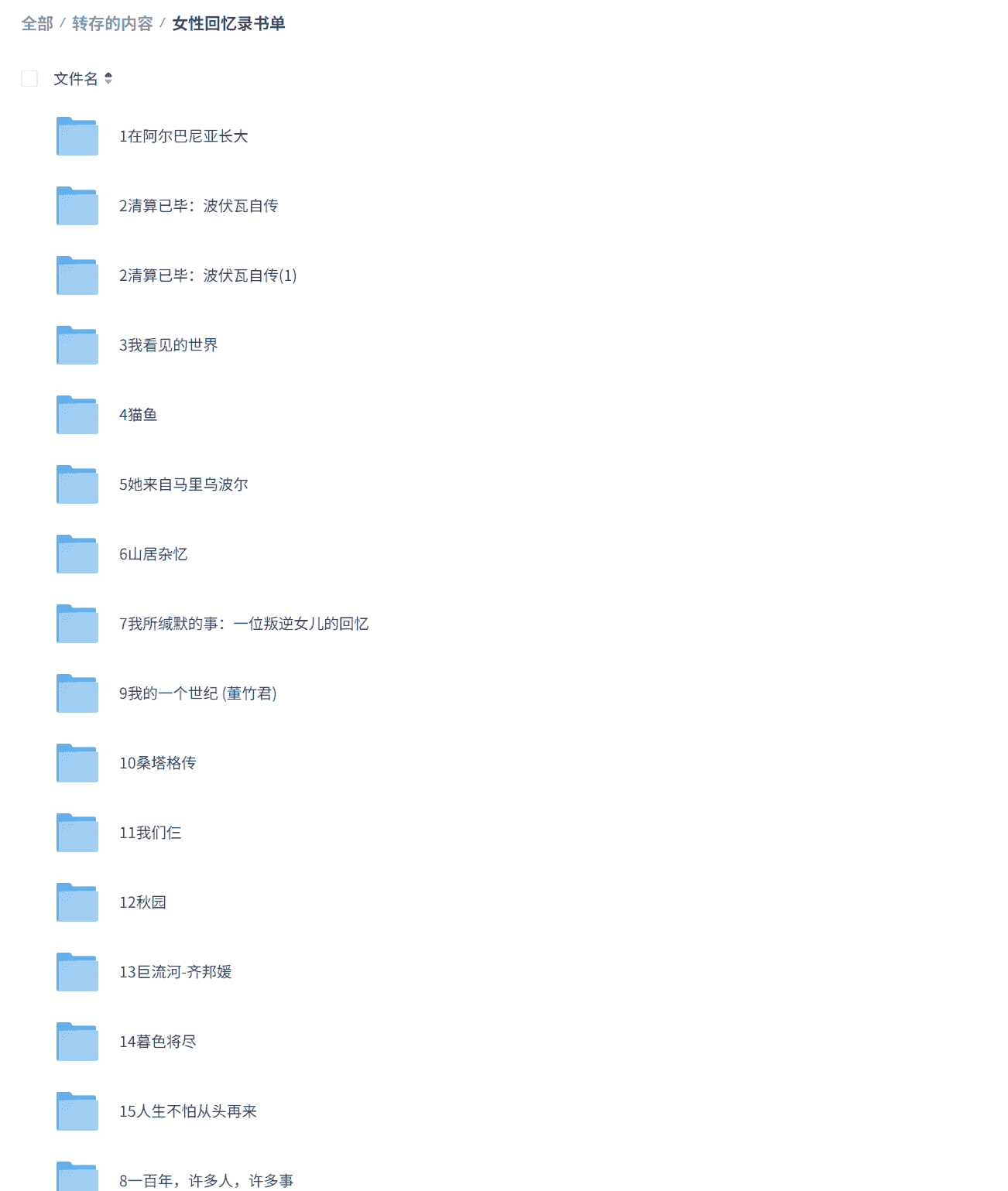 女性回忆录书单(15部) epub mobi (122.4MB)震撼心灵的女性回忆录,都是真实版的“乘风破浪”