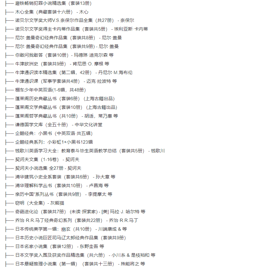   [优秀套装作品合集 100套（近2000册）]  [EPUB]  [12.08GB]