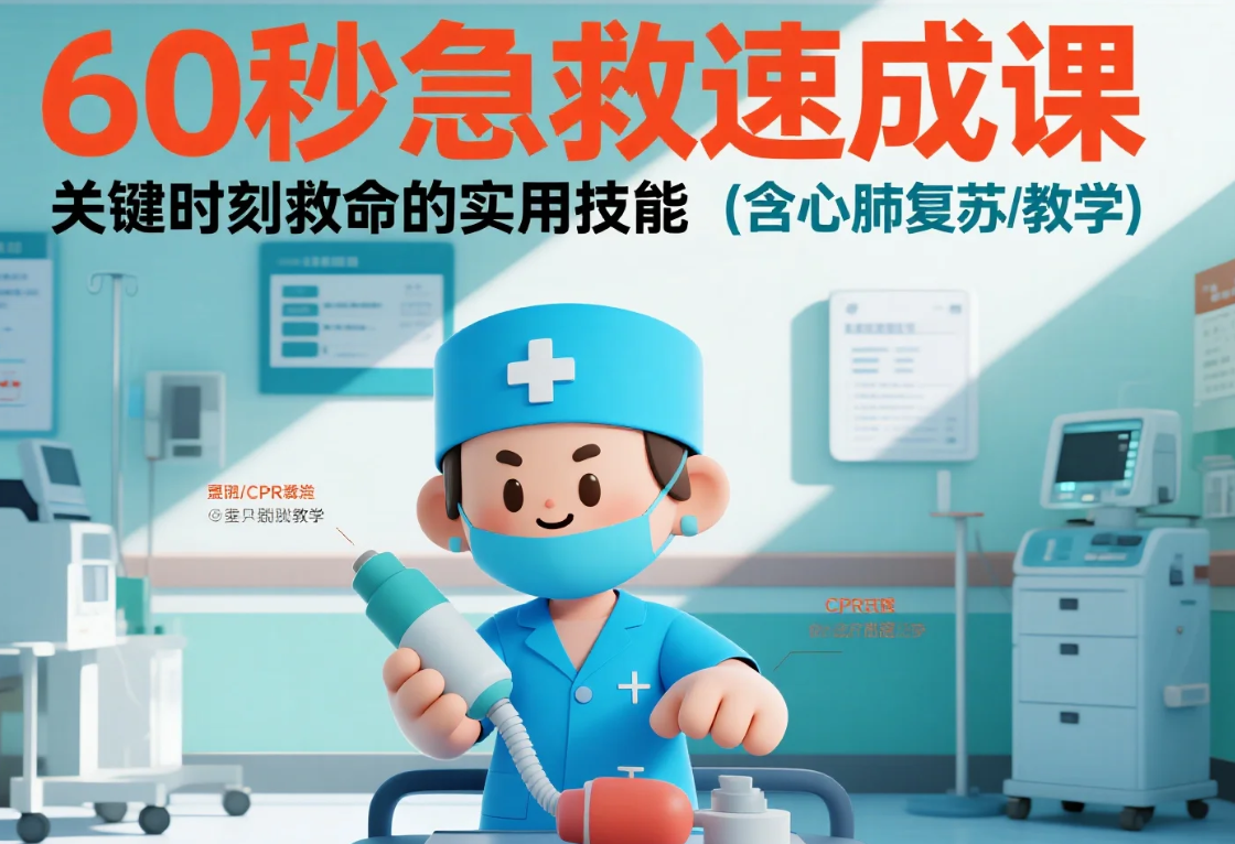 60秒急救速成课｜关键时刻救命的实用技能（含心肺复苏/CPR教学）mp4 [721MB]